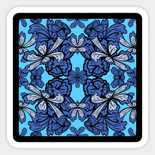 pattern with flowers and leaves Sticker